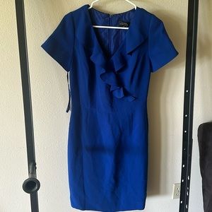 Tahari Arthur s Levine royal blue work business dress
